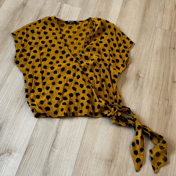 Madewell Tops - Madewell Leopard Print Cap Sleeve Tie-Side Blouse | XS
